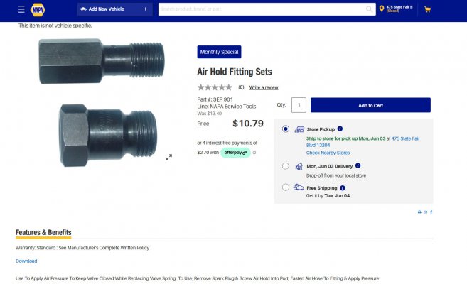Leakdown Test & valve seal Air Hold Fitting Sets SER 901  Buy Online - NAPA Auto Parts.jpg